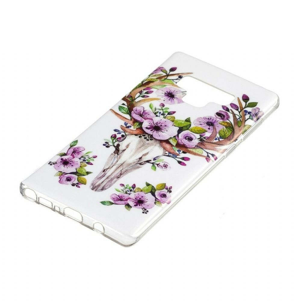 Hoesje voor Samsung Galaxy Note 9 Fluorescerende Bloem Eland