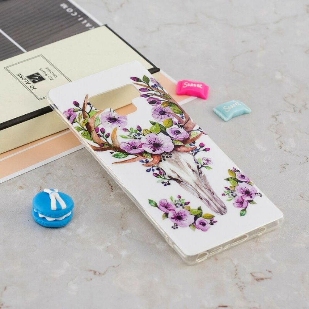 Hoesje voor Samsung Galaxy Note 9 Fluorescerende Bloem Eland
