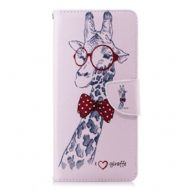 Leren Hoesje voor Samsung Galaxy Note 9 Nerdy Giraf