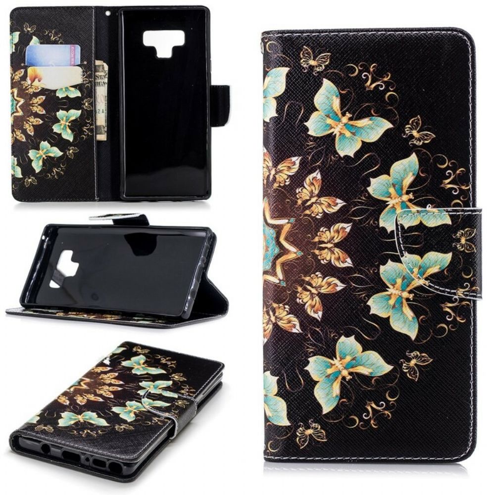 Leren Hoesje voor Samsung Galaxy Note 9 Vlindermandala
