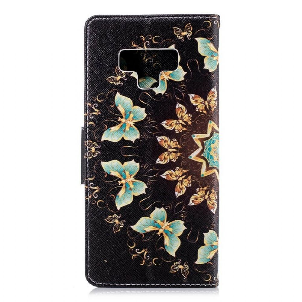 Leren Hoesje voor Samsung Galaxy Note 9 Vlindermandala