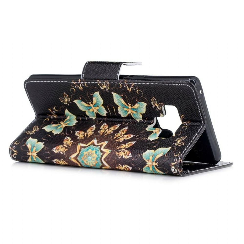 Leren Hoesje voor Samsung Galaxy Note 9 Vlindermandala