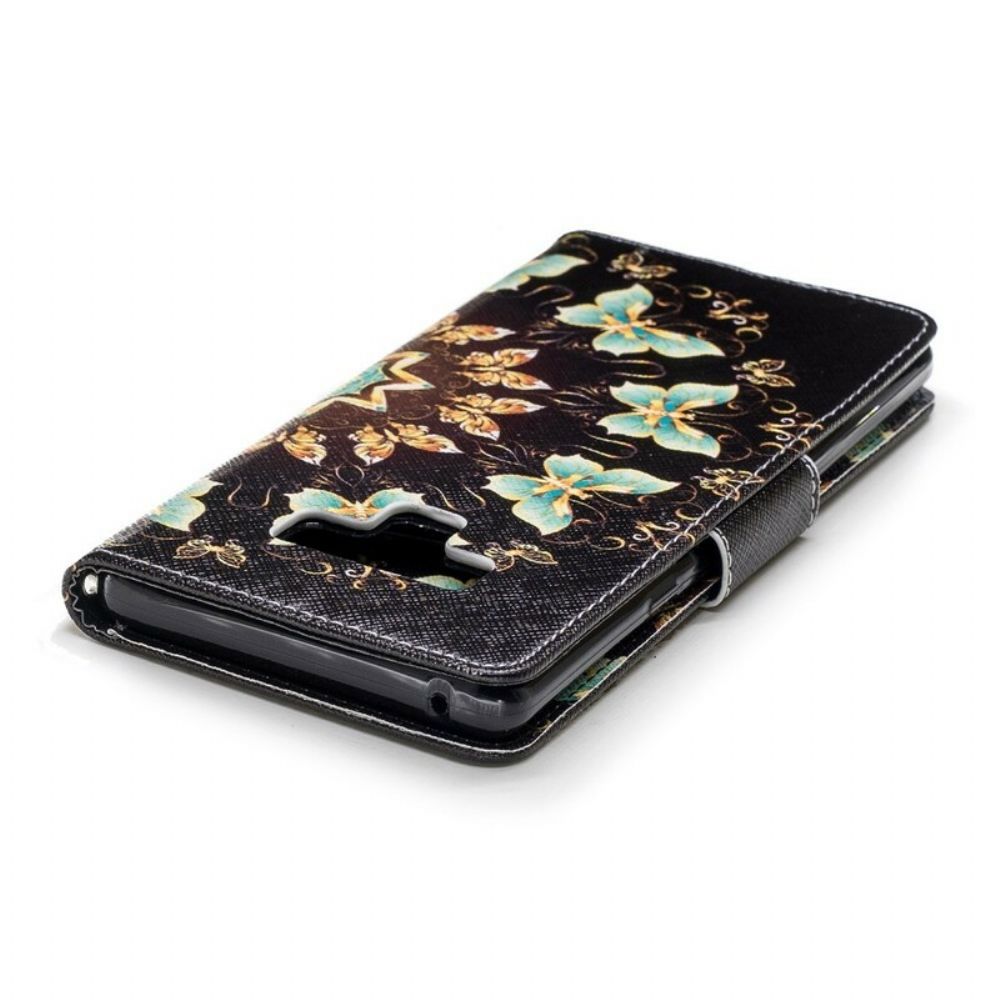 Leren Hoesje voor Samsung Galaxy Note 9 Vlindermandala