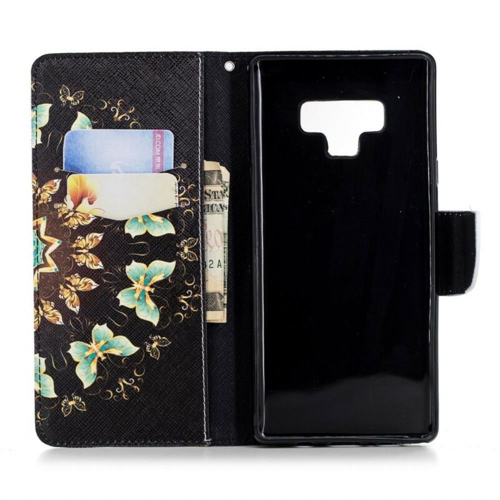 Leren Hoesje voor Samsung Galaxy Note 9 Vlindermandala