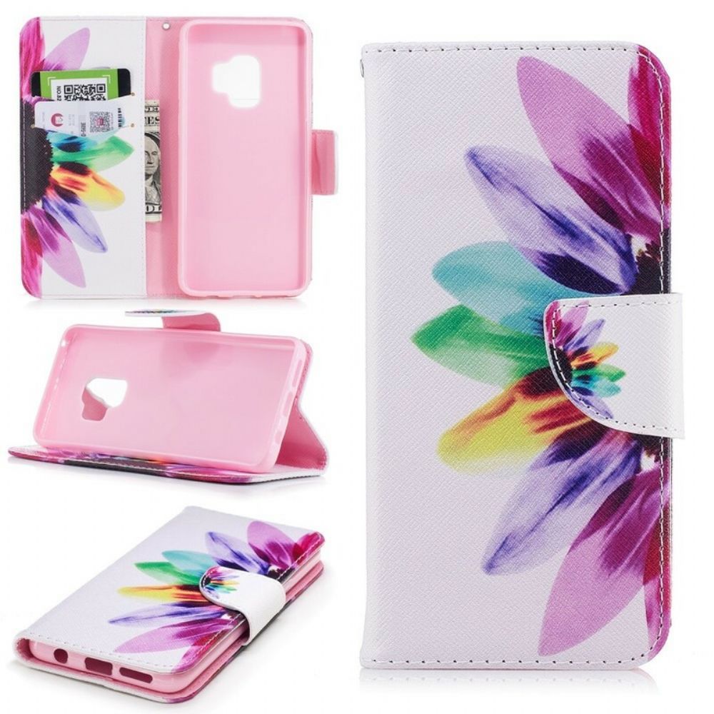 Folio-hoesje voor Samsung Galaxy S9 Aquarel Bloem
