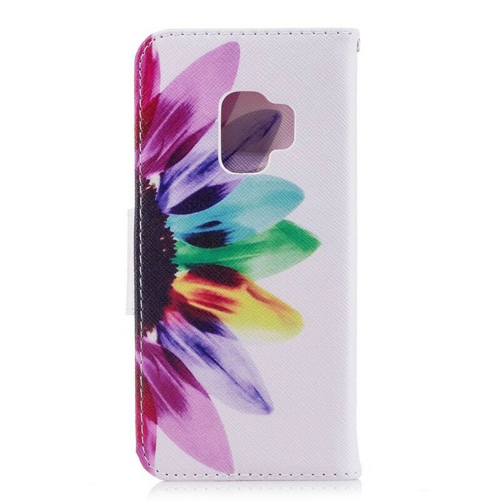 Folio-hoesje voor Samsung Galaxy S9 Aquarel Bloem