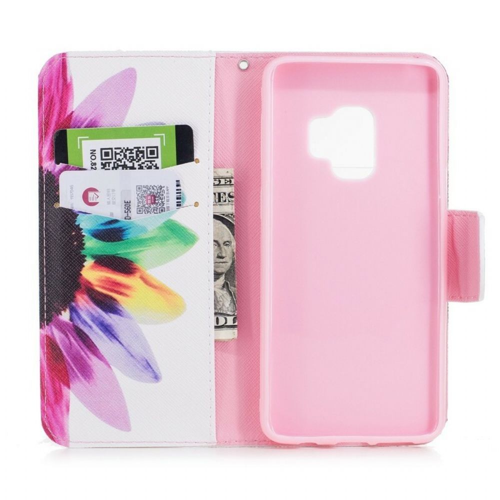 Folio-hoesje voor Samsung Galaxy S9 Aquarel Bloem