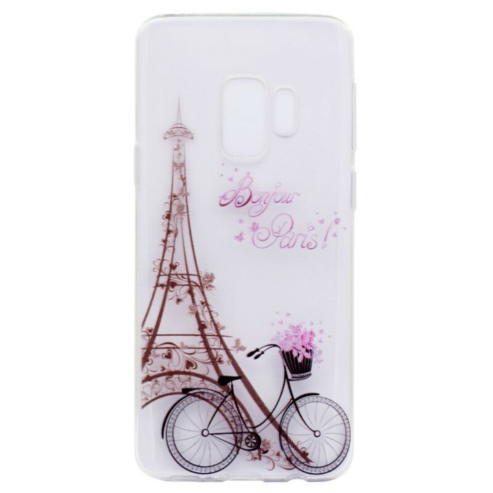 Hoesje voor Samsung Galaxy S9 Transparante Bonjour Parijs