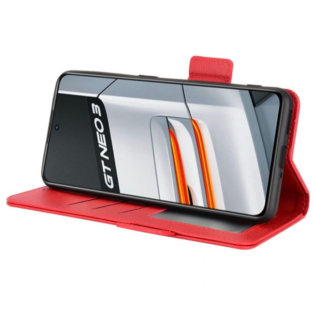 Bescherming Hoesje voor Realme GT Neo 3 Folio-hoesje Antislip Imitatieleer