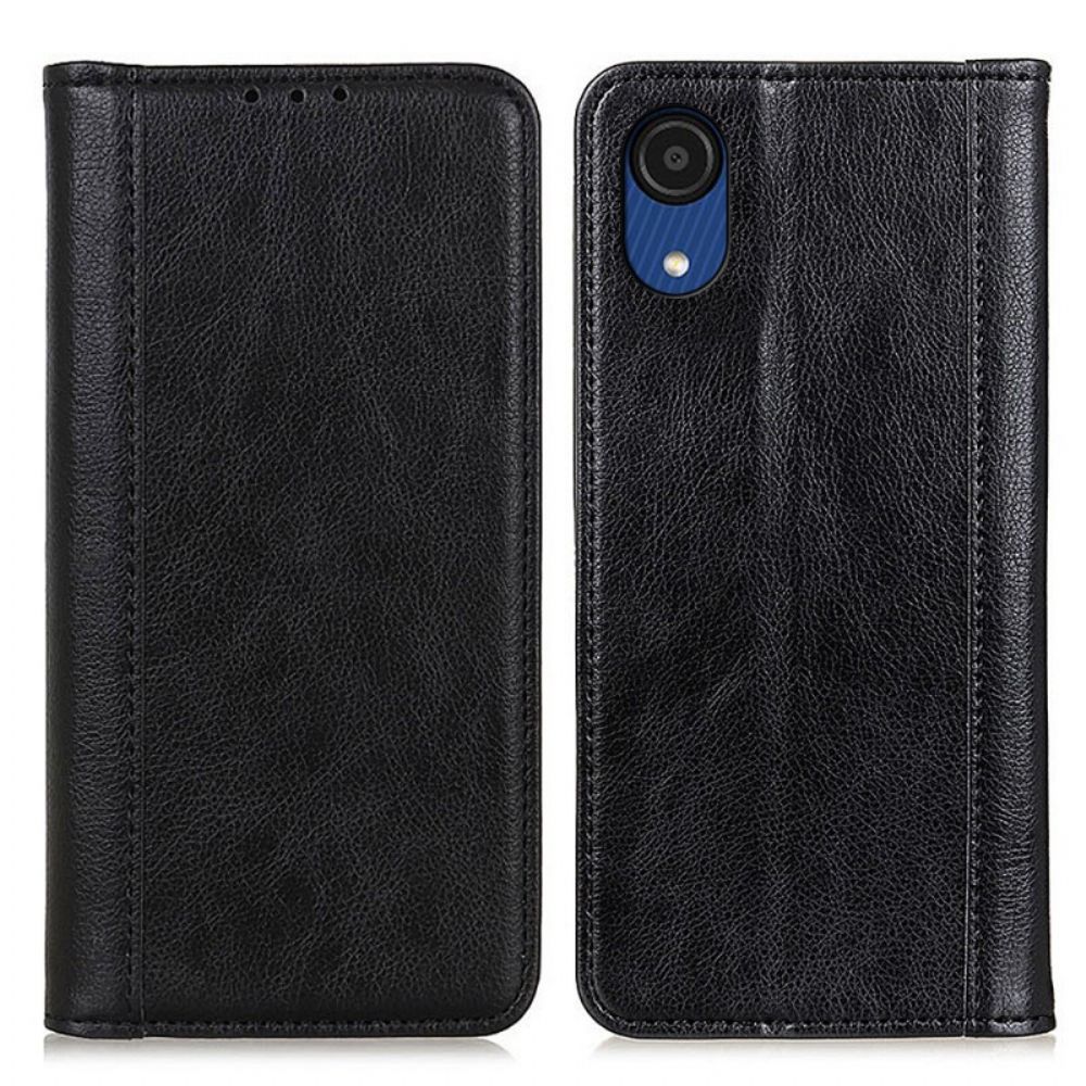 Bescherming Hoesje voor Samsung Galaxy A03 Core Folio-hoesje Elegance Split Litchi Leer