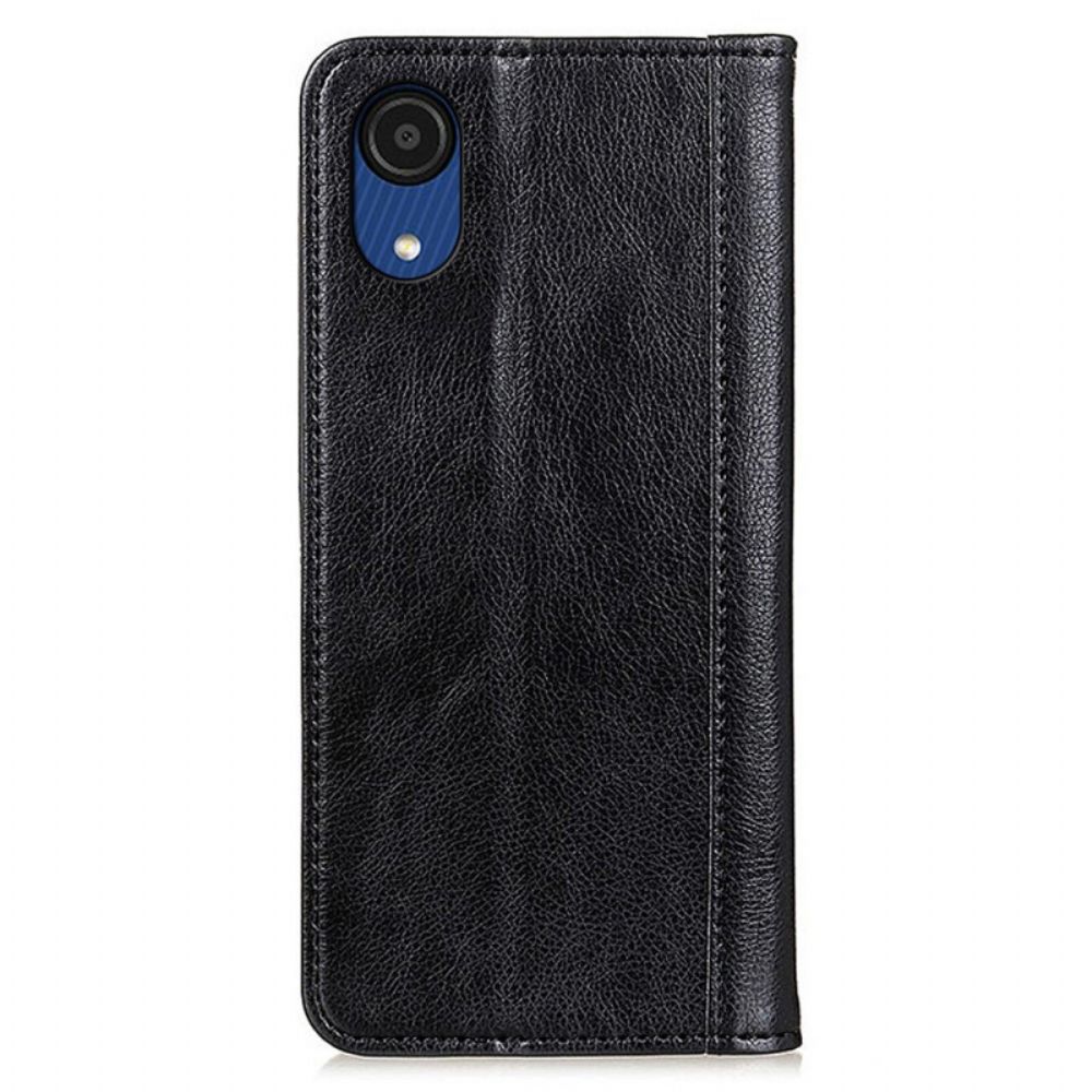 Bescherming Hoesje voor Samsung Galaxy A03 Core Folio-hoesje Elegance Split Litchi Leer