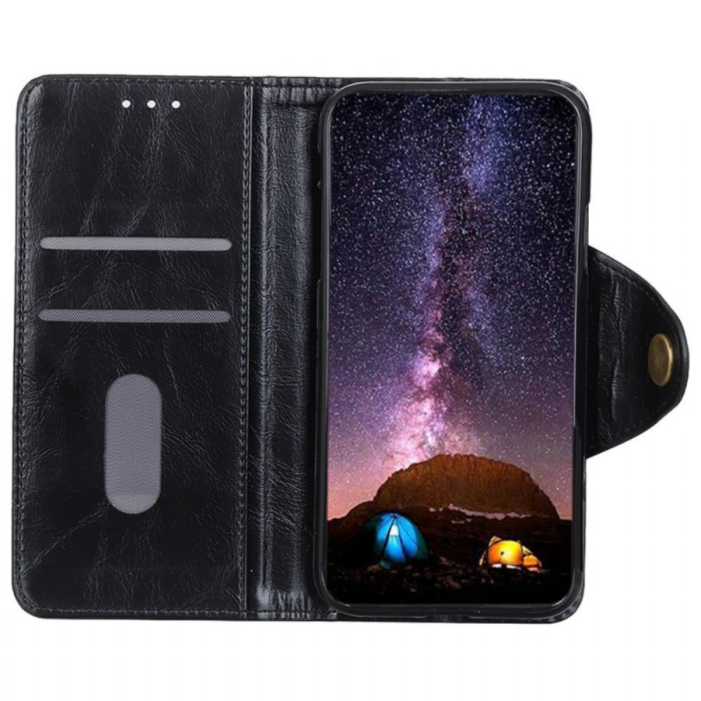 Folio-hoesje voor Samsung Galaxy A03 Core Glanzend Kunstleer Knop