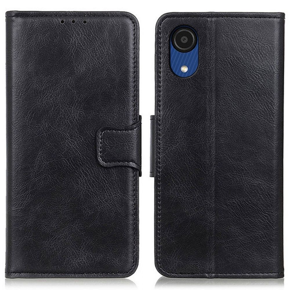 Folio-hoesje voor Samsung Galaxy A03 Core Omkeerbare Sluiting Leereffect