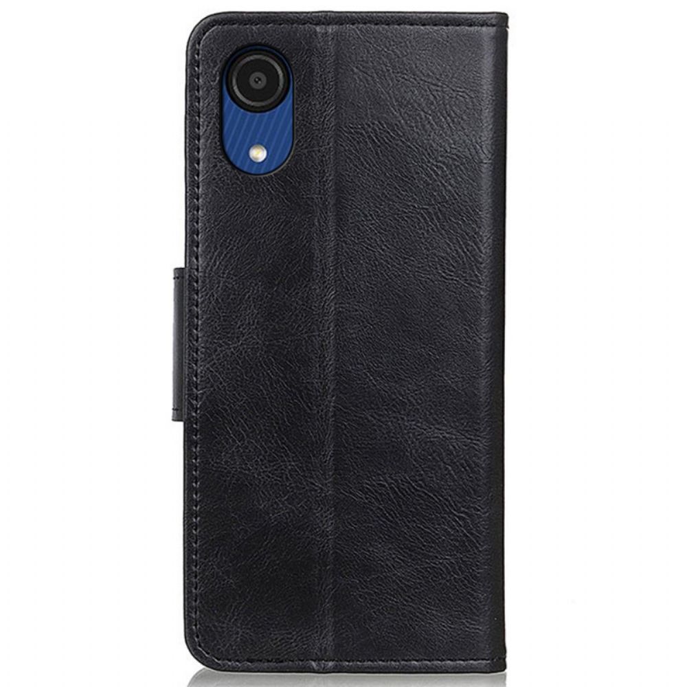 Folio-hoesje voor Samsung Galaxy A03 Core Omkeerbare Sluiting Leereffect