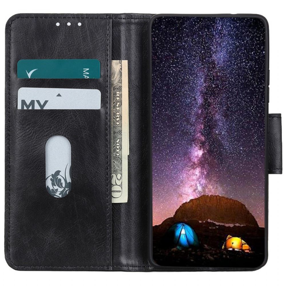 Folio-hoesje voor Samsung Galaxy A03 Core Omkeerbare Sluiting Leereffect