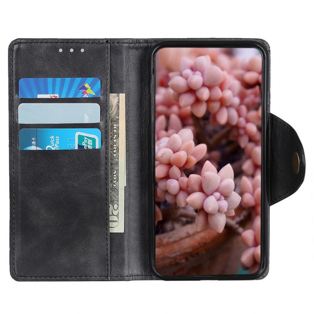 Leren Hoesje voor Samsung Galaxy A03 Core Knoop Van Kunstleer