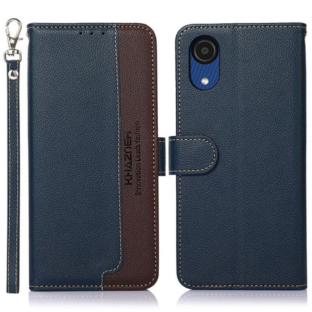 Leren Hoesje voor Samsung Galaxy A03 Core Liche-stijl Rfid Khazneh