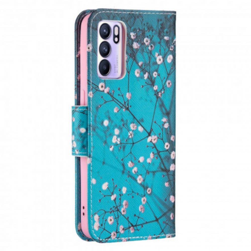 Flip Case voor Oppo Reno 6 5G Bloeiende Takken