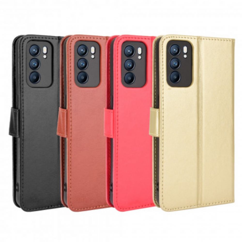 Folio-hoesje voor Oppo Reno 6 5G Flitsachtig Kunstleer