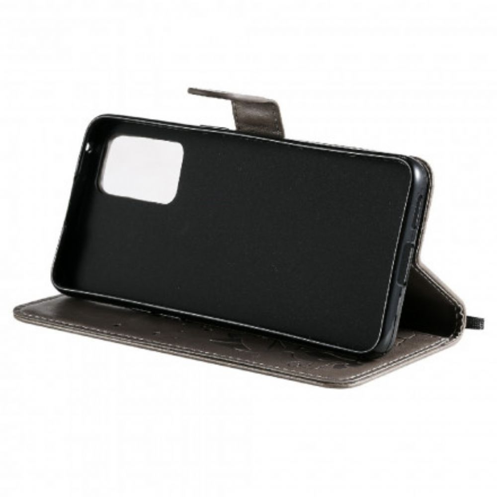 Leren Hoesje voor Oppo Reno 6 5G Met Ketting Kat En Bij Met Riem