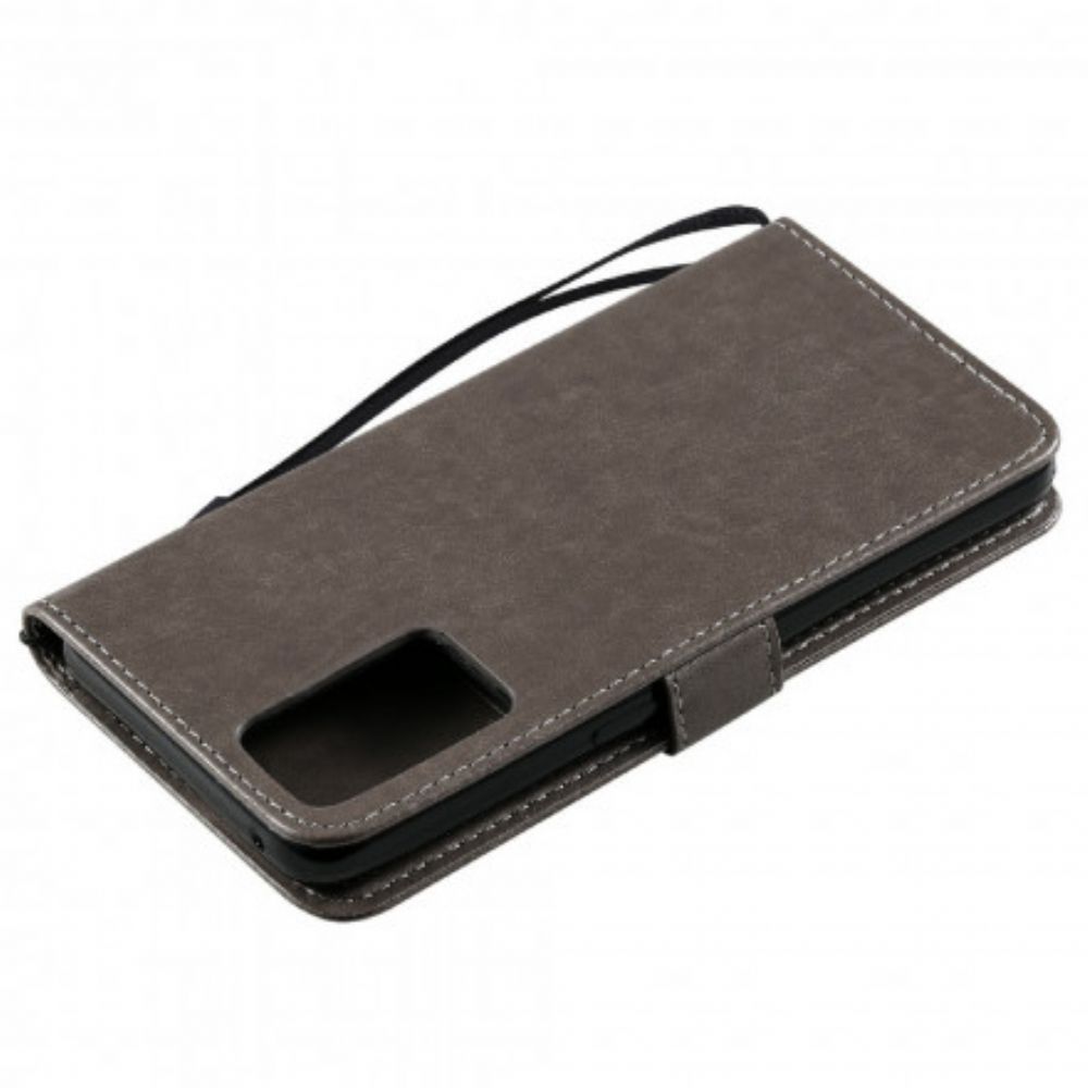 Leren Hoesje voor Oppo Reno 6 5G Met Ketting Kat En Bij Met Riem