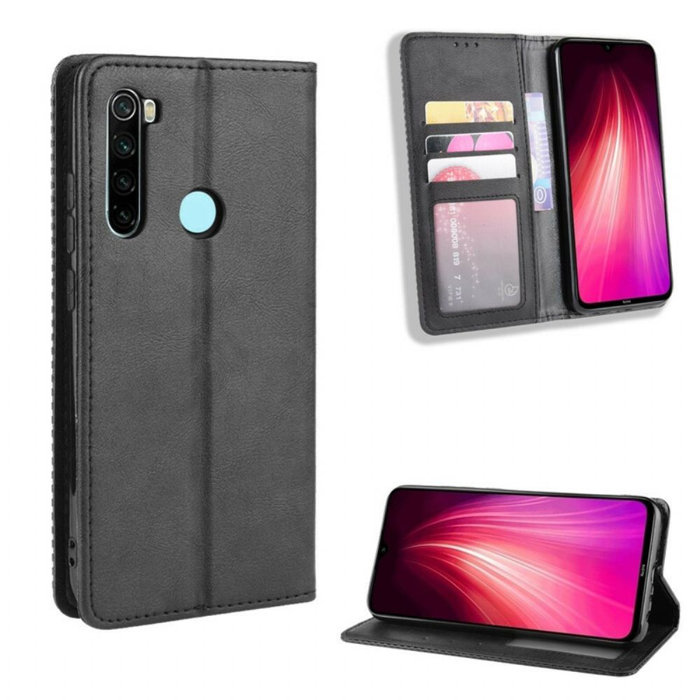 Bescherming Hoesje voor Xiaomi Redmi Note 8T Folio-hoesje Vintage Gestileerd Leereffect