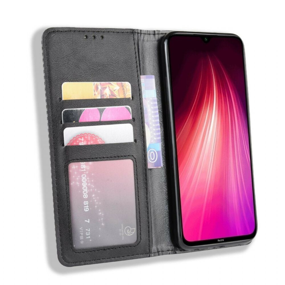 Bescherming Hoesje voor Xiaomi Redmi Note 8T Folio-hoesje Vintage Gestileerd Leereffect