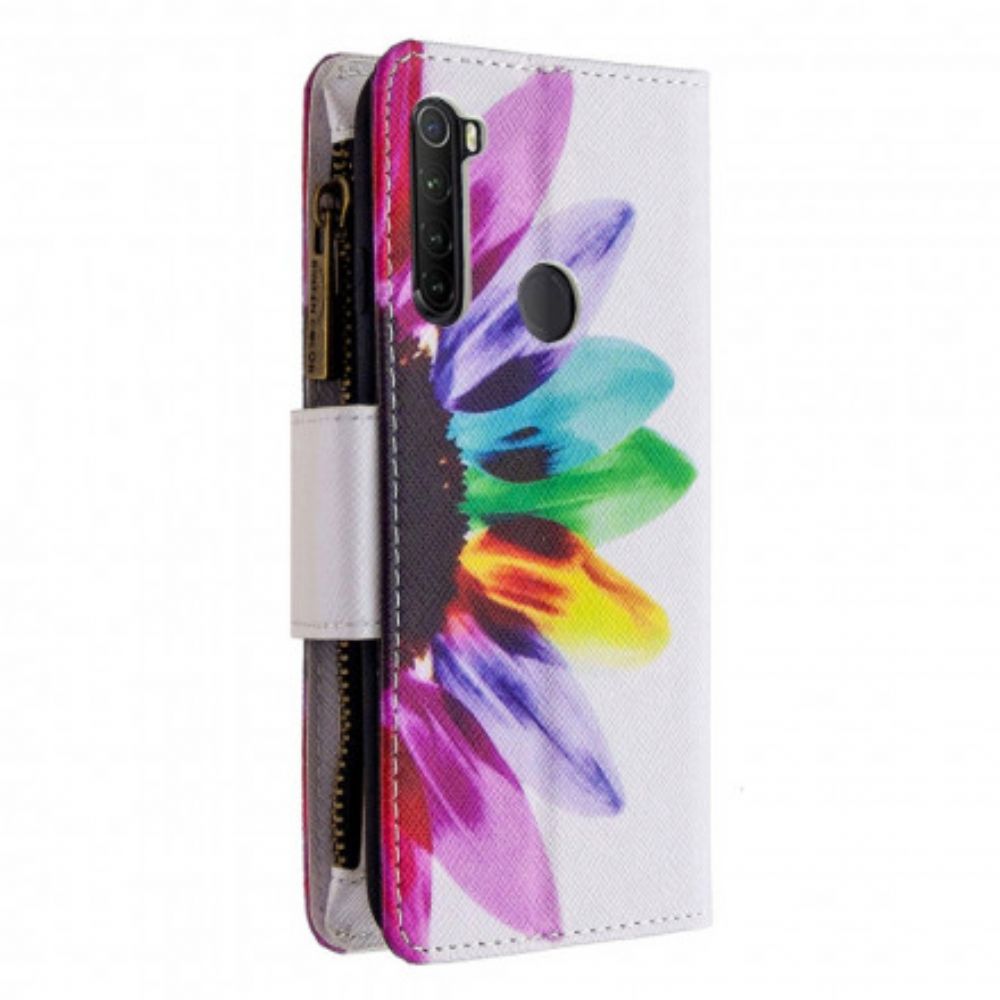 Folio-hoesje voor Xiaomi Redmi Note 8T Bloemzak Met Rits