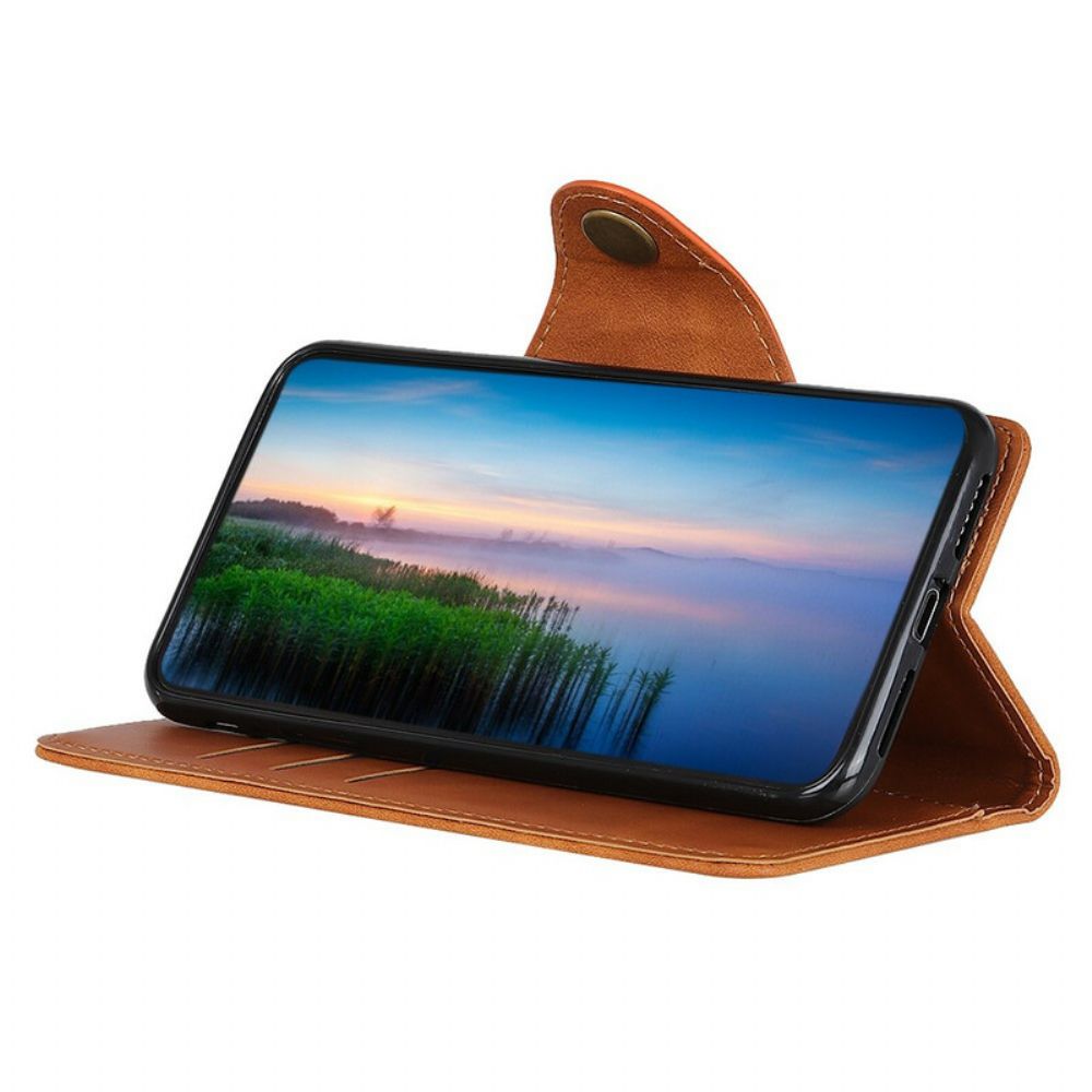 Leren Hoesje voor Xiaomi Redmi Note 8T Vintage Kunstleer En Knoop