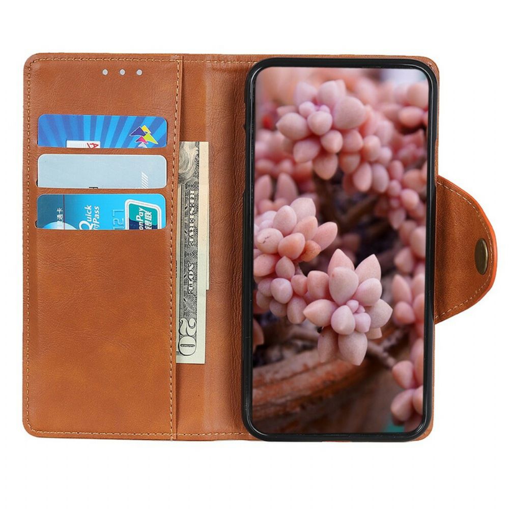 Leren Hoesje voor Xiaomi Redmi Note 8T Vintage Kunstleer En Knoop