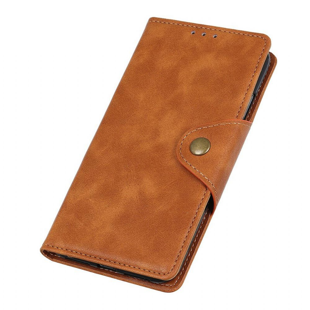 Leren Hoesje voor Xiaomi Redmi Note 8T Vintage Kunstleer En Knoop