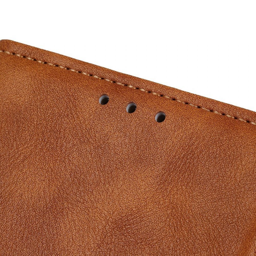 Leren Hoesje voor Xiaomi Redmi Note 8T Vintage Kunstleer En Knoop