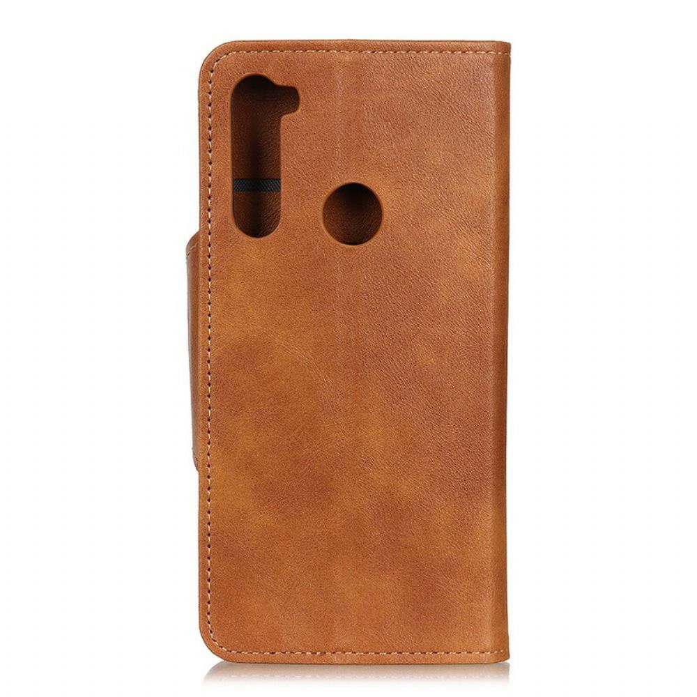 Leren Hoesje voor Xiaomi Redmi Note 8T Vintage Kunstleer En Knoop