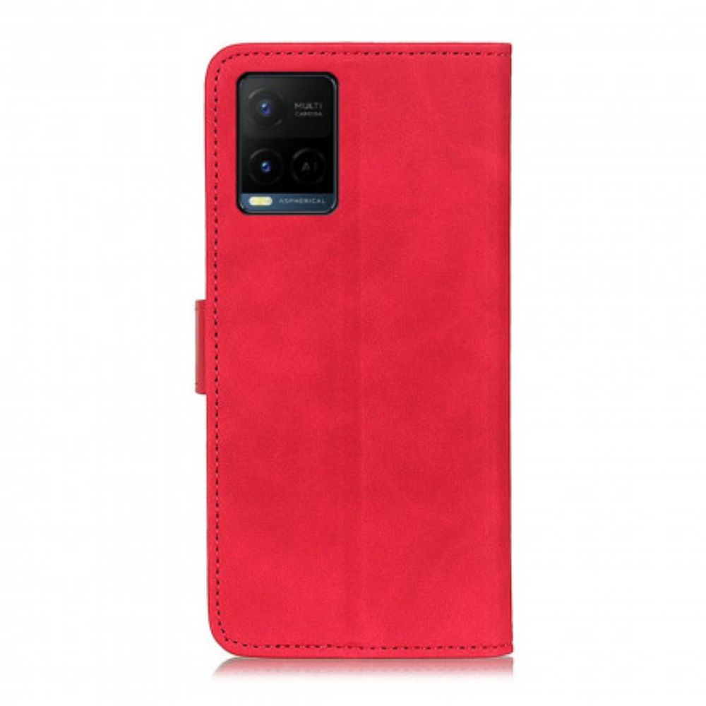 Folio-hoesje voor Vivo Y33s / Y21 / Y21s Mat Vintage Leereffect Khazneh