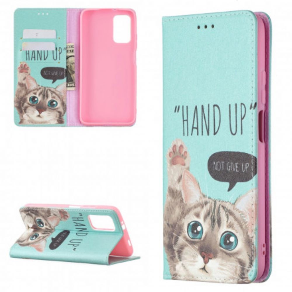 Bescherming Hoesje voor Poco M3 Folio-hoesje Hand Omhoog