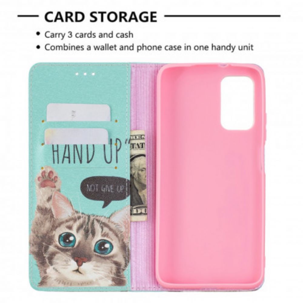 Bescherming Hoesje voor Poco M3 Folio-hoesje Hand Omhoog