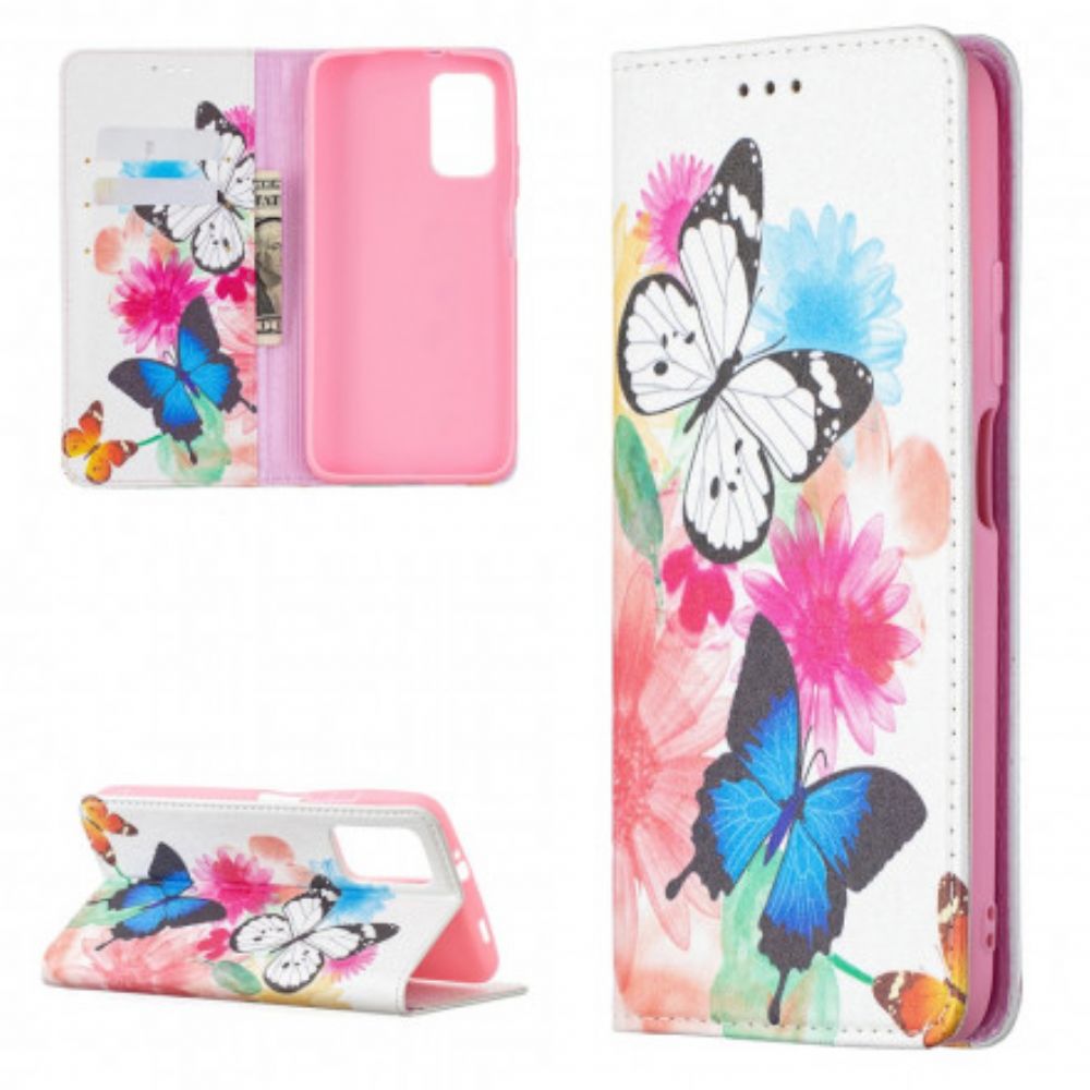 Bescherming Hoesje voor Poco M3 Folio-hoesje Kleurrijke Vlinders