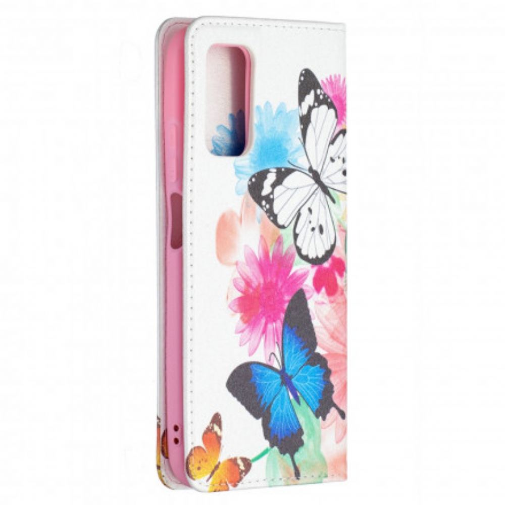 Bescherming Hoesje voor Poco M3 Folio-hoesje Kleurrijke Vlinders