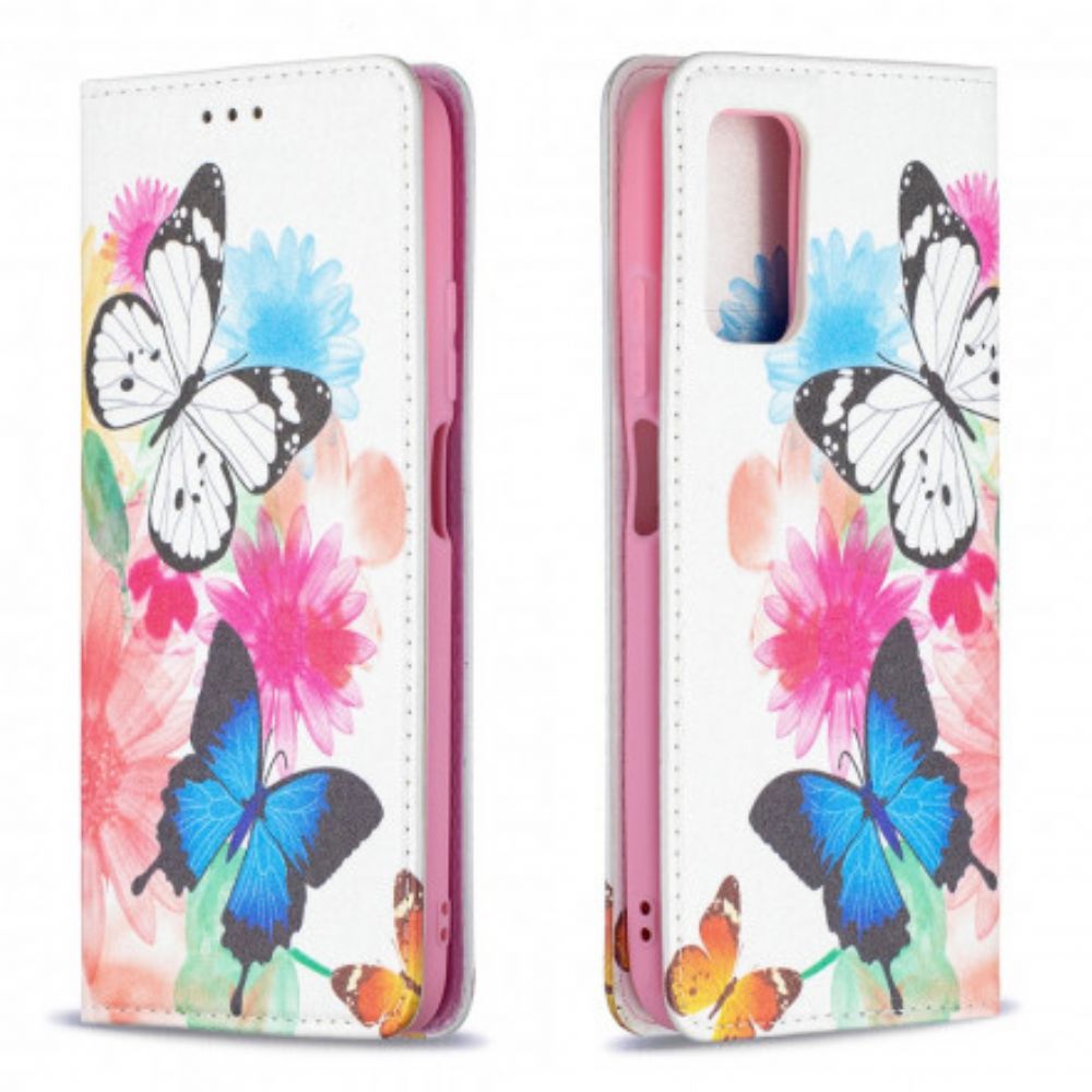 Bescherming Hoesje voor Poco M3 Folio-hoesje Kleurrijke Vlinders