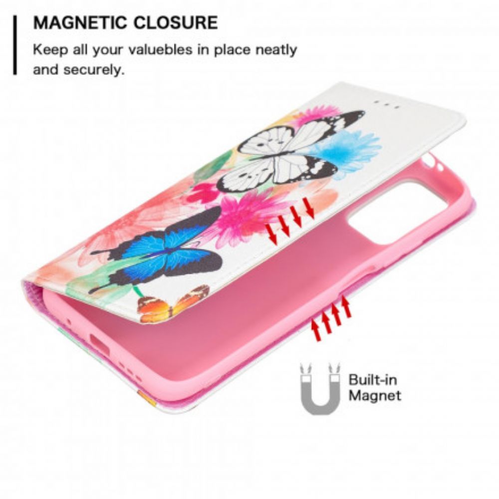 Bescherming Hoesje voor Poco M3 Folio-hoesje Kleurrijke Vlinders