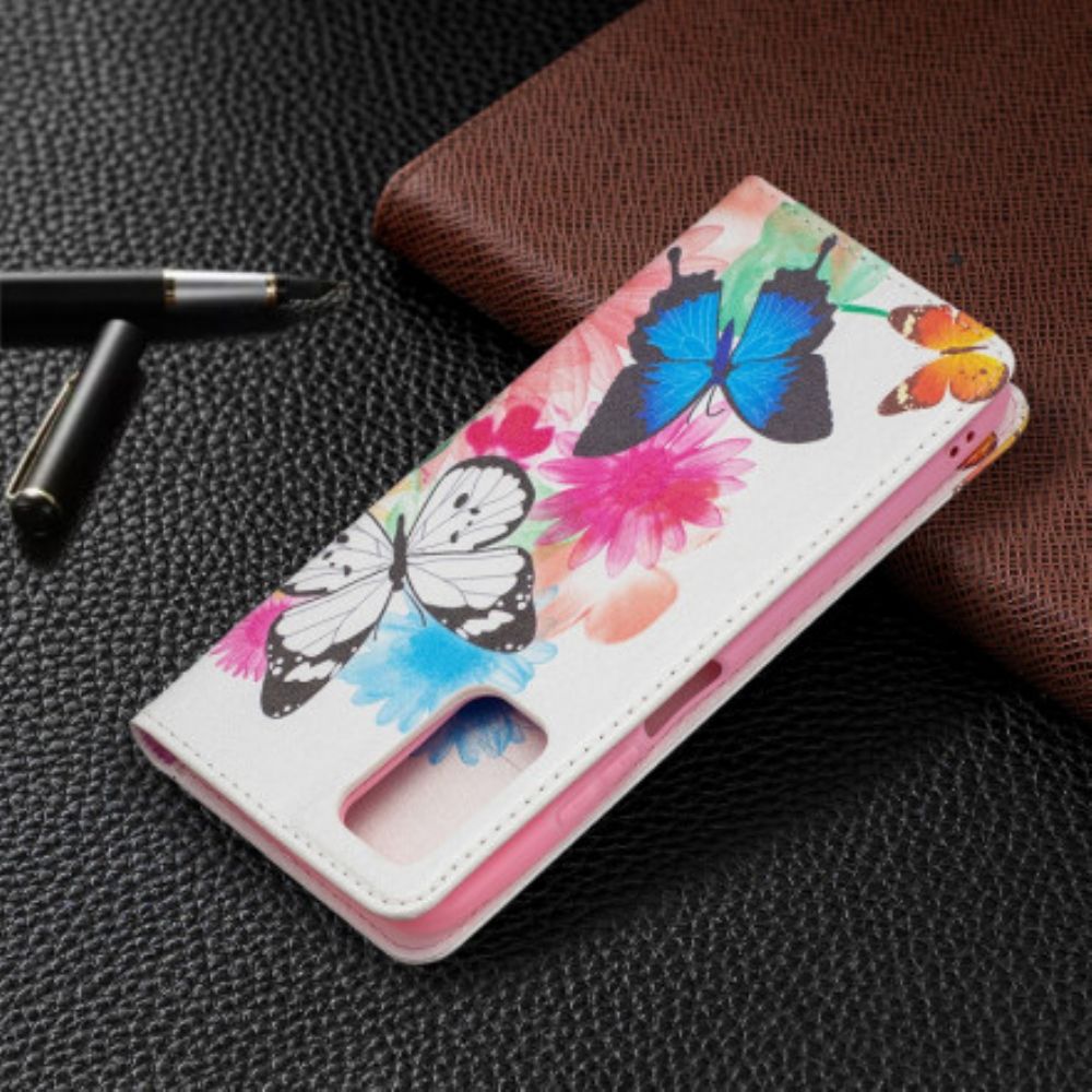Bescherming Hoesje voor Poco M3 Folio-hoesje Kleurrijke Vlinders