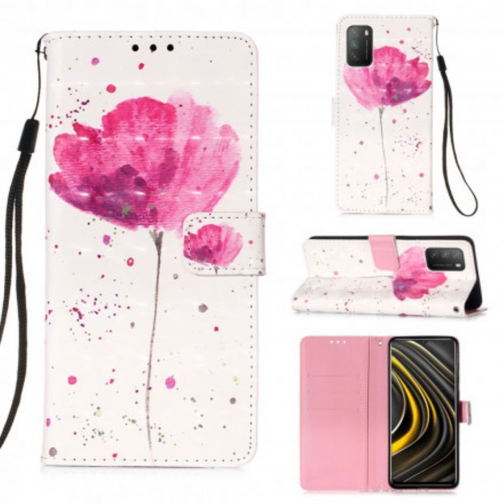 Hoesje Flip Case voor Poco M3 Aquarel Halster