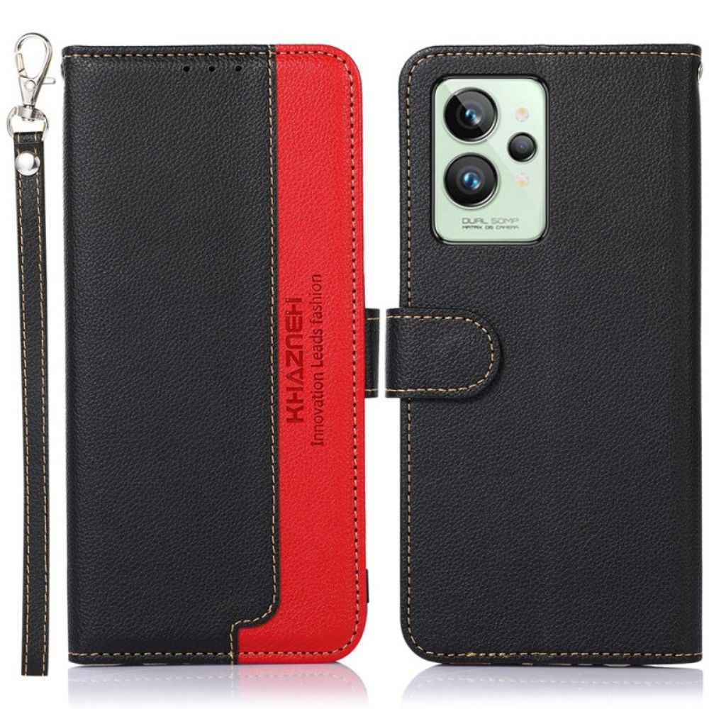 Flip Case voor Realme GT2 Pro Liche-stijl Rfid Khazneh