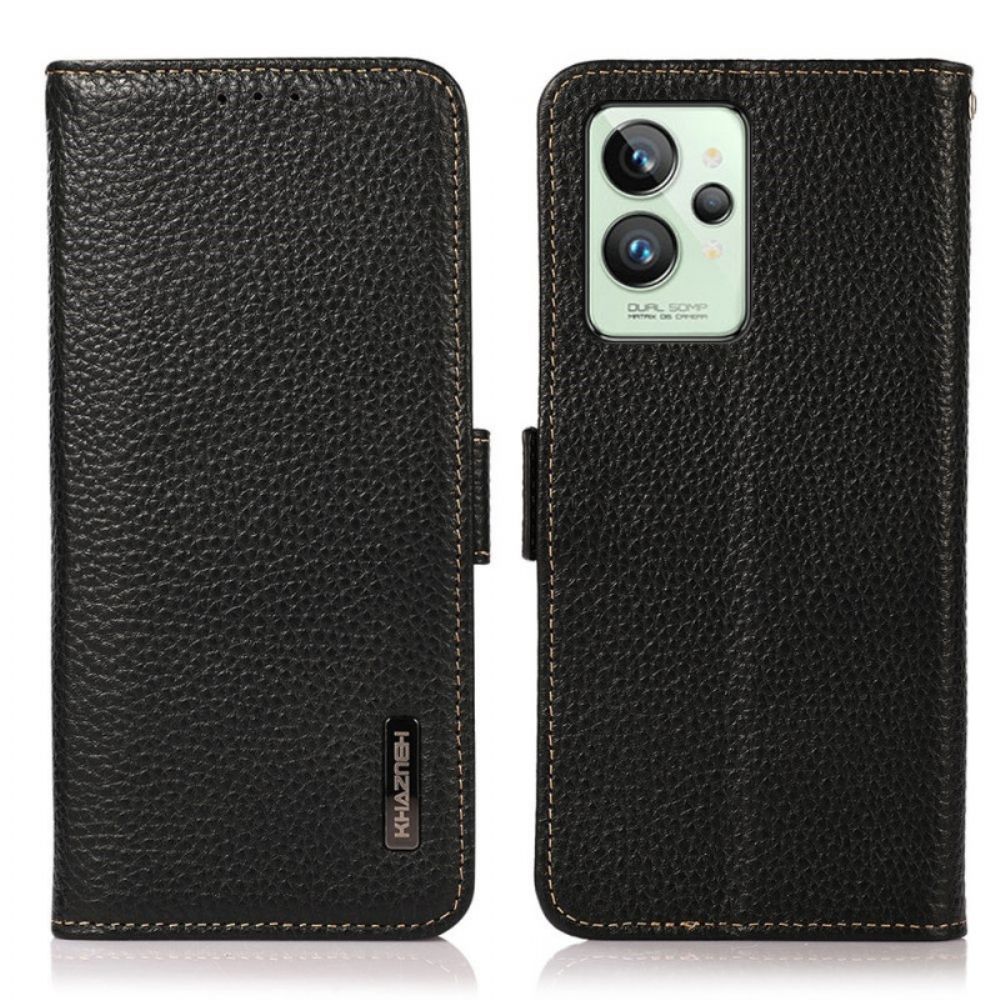 Flip Case voor Realme GT2 Pro Litchi Leer Khazneh Rfid