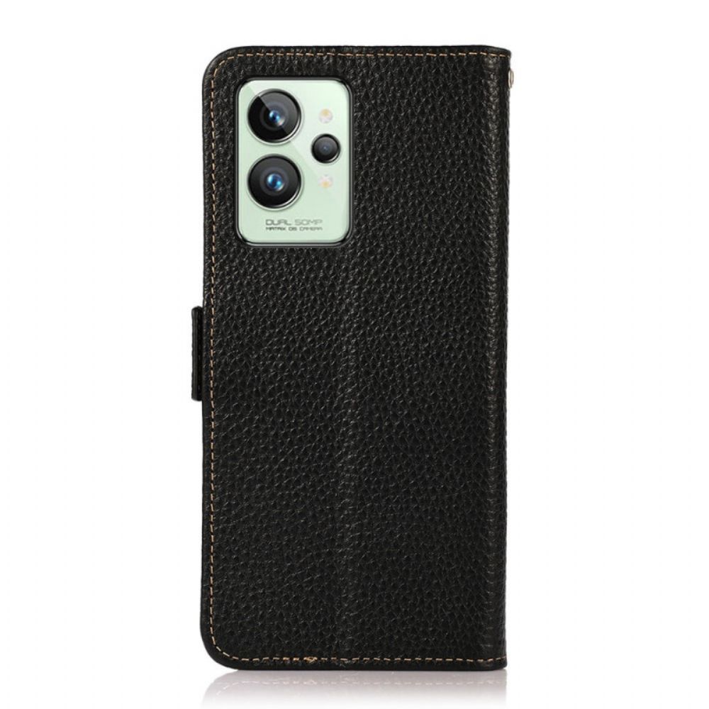 Flip Case voor Realme GT2 Pro Litchi Leer Khazneh Rfid
