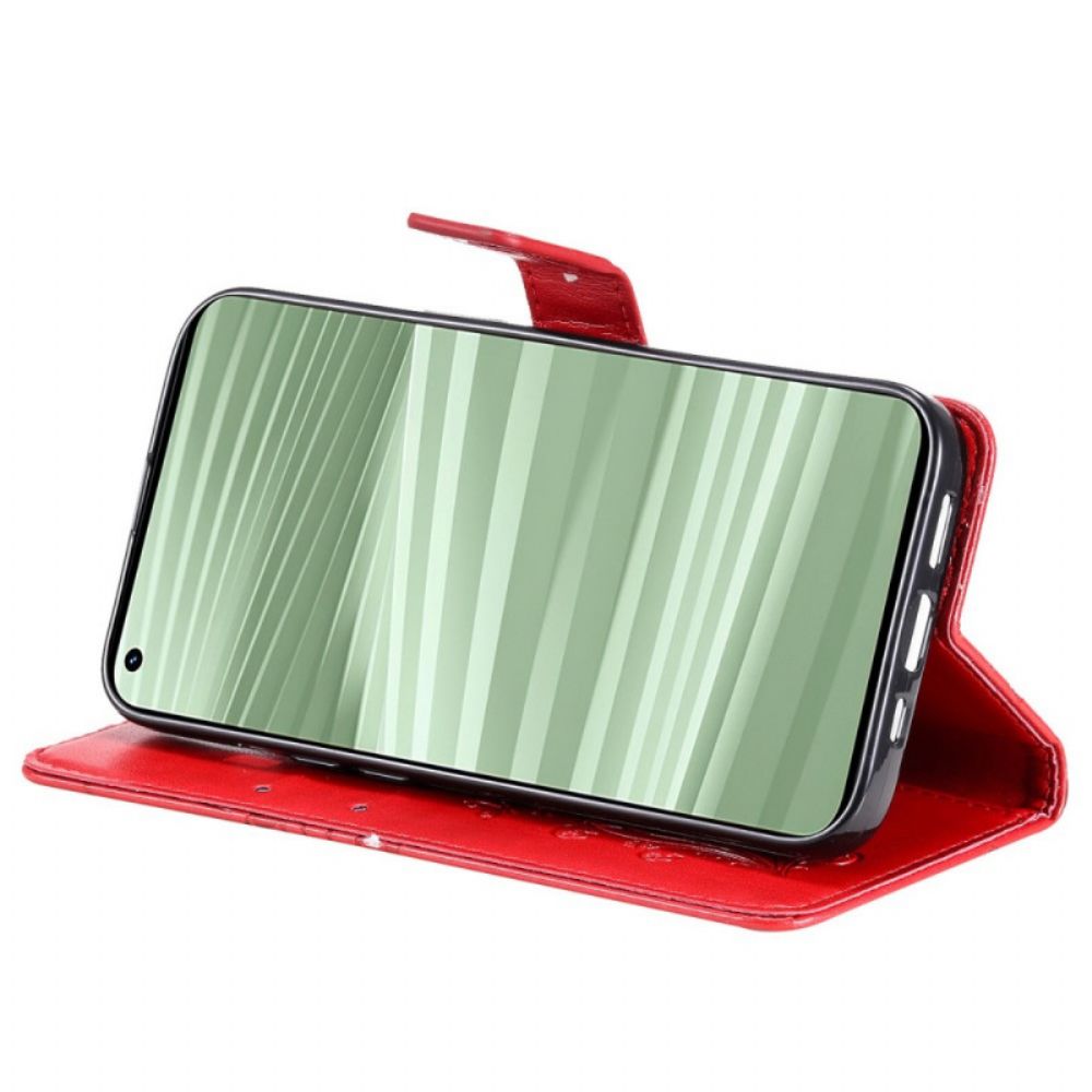 Folio-hoesje voor Realme GT2 Pro Met Ketting Reusachtige Vlinders Met Bandjes