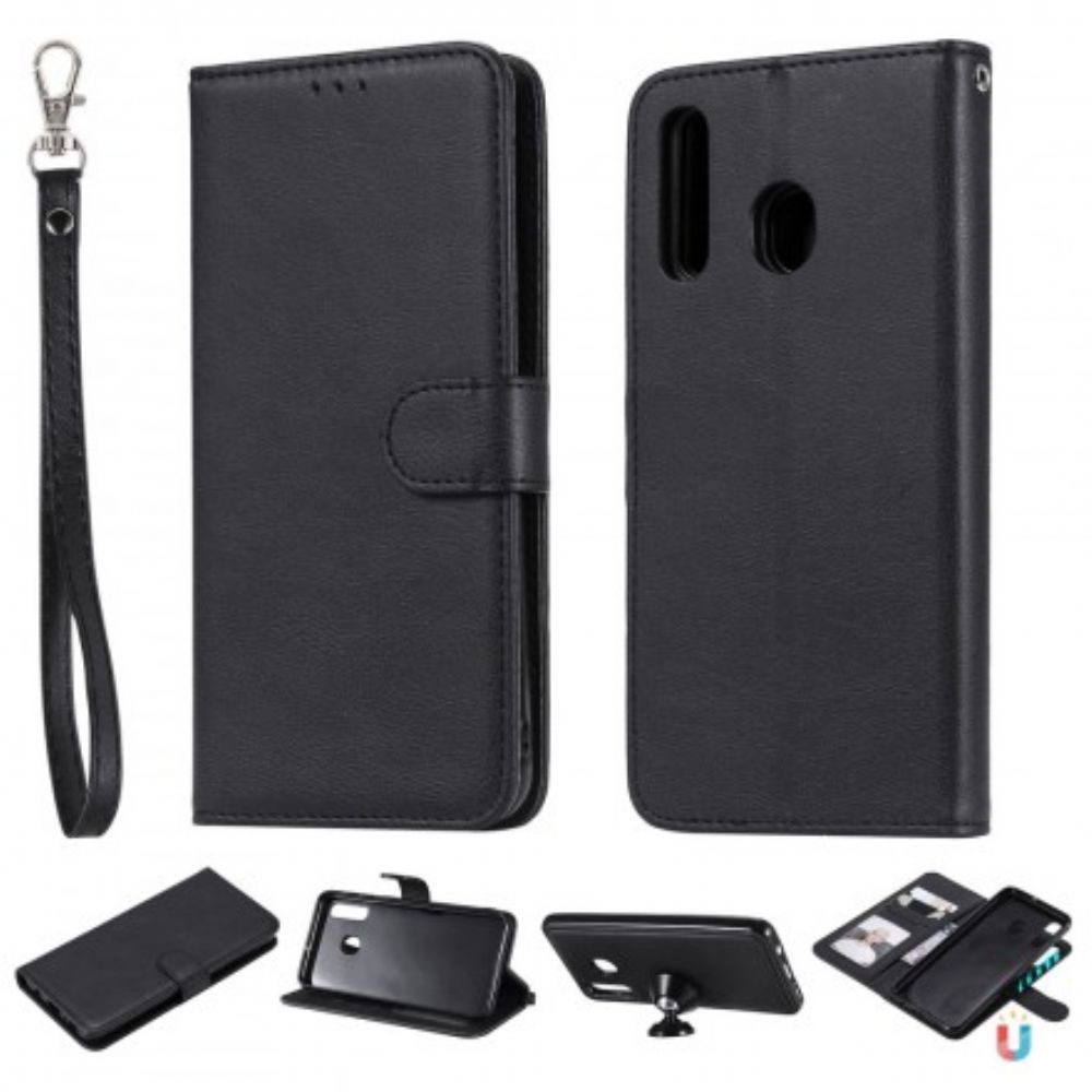 Flip Case voor Samsung Galaxy A50 Met Ketting Leren Bandeffect