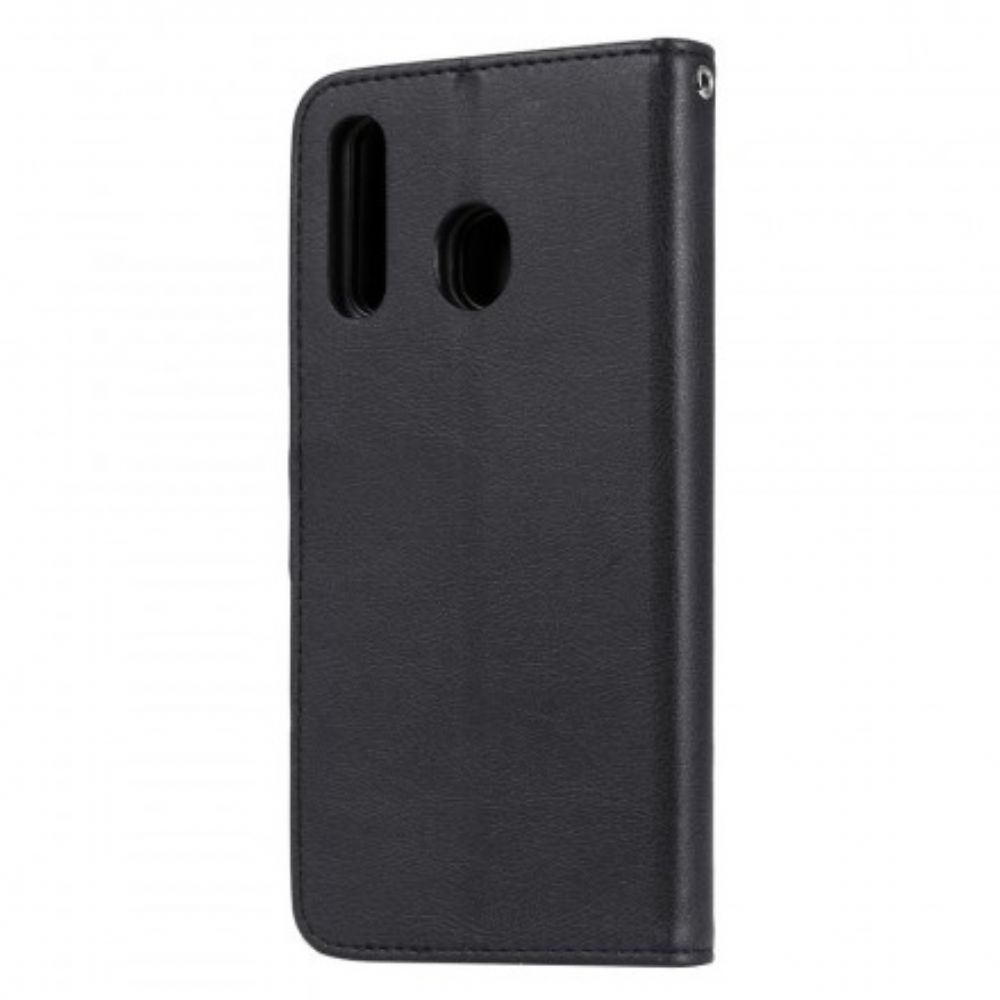 Flip Case voor Samsung Galaxy A50 Met Ketting Leren Bandeffect