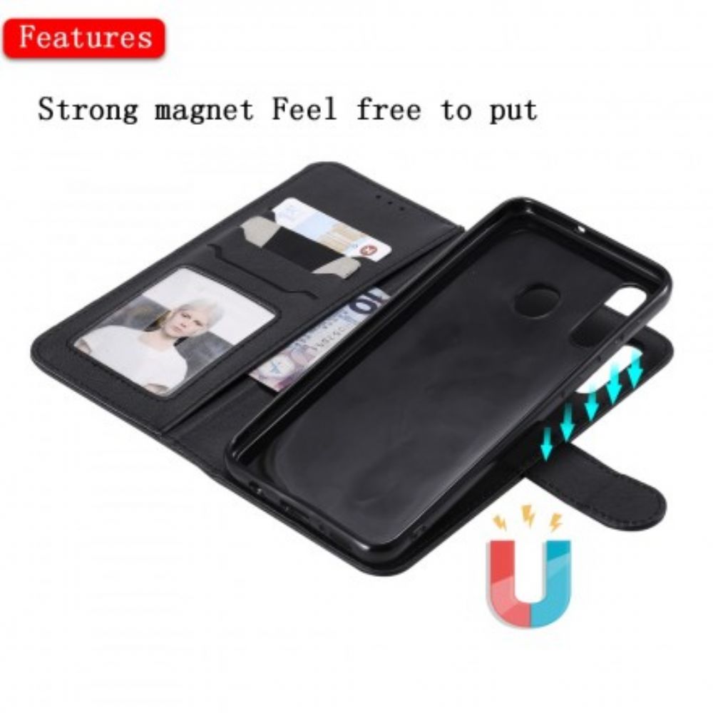 Flip Case voor Samsung Galaxy A50 Met Ketting Leren Bandeffect