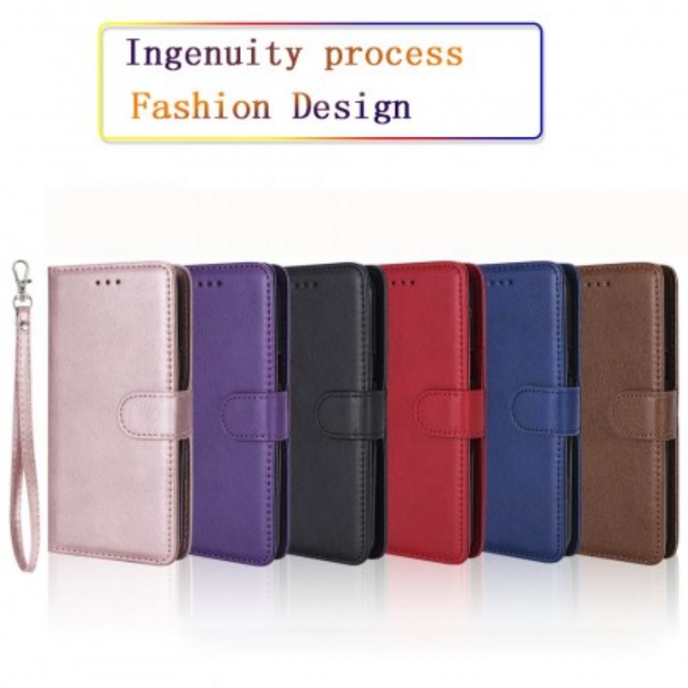Flip Case voor Samsung Galaxy A50 Met Ketting Leren Bandeffect